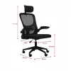 Fotel Biurowy Krzesło Obrotowe Ergonomiczne Czarny Materiałowy Gamingowy