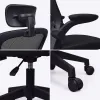 Fotel Biurowy Krzesło Obrotowe Ergonomiczne Czarny Materiałowy Gamingowy