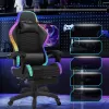 Fotel gamingowy dla gracza LC09 – krzesło biurowe obrotowe kubełkowe, masaż, podnóżek, LED | LazyHome