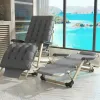 LEŻAK OGRODOWY FOTEL PLAŻOWY TURYSTYCZNY ROZKŁADANY WYGODNY MOCNY+ PODUSZKA