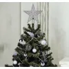 BOMBKI CHOINKOWE na CHOINKĘ ZESTAW XXL SREBRNE 100 szt 6/ 4/ 3 cm + GWIAZDA
