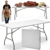 Stół cateringowy składany 240 cm biały – ogrodowy bankietowy, rozkładany, walizka | LazyHome