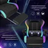 Fotel gamingowy dla gracza LC09 – krzesło biurowe obrotowe kubełkowe, masaż, podnóżek, LED | LazyHome