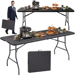 Stół cateringowy składany 240 cm – ogrodowy bankietowy, rozkładany, walizka | LazyHome