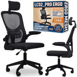 Fotel Biurowy Krzesło Obrotowe Ergonomiczne Czarny Materiałowy Gamingowy
