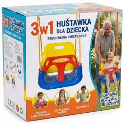 BEZPIECZNA HUŚTAWKA DLA DZIECI OGRODOWA NA LINACH DO DOMU OGRODU MOCNA 3w1