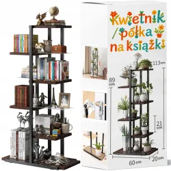 KWIETNIK STOJAK NA ROŚLINY KWIATY DONICZKI METALOWY REGAŁ DREWNIANE PÓŁKI