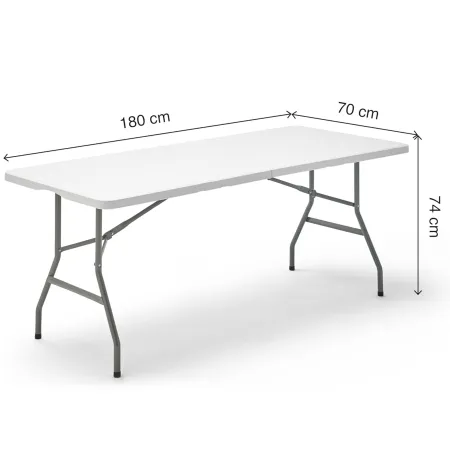 Stół cateringowy składany 240 cm biały – ogrodowy bankietowy, rozkładany, walizka | LazyHome