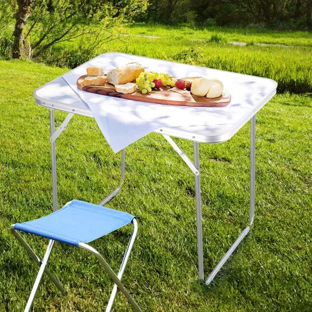 Stół cateringowy składany 80x60 cm – turystyczny kempingowy, rozkładany, walizka | LazyHome