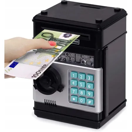 SKARBONKA SEJF BANK Bankomat na Monety Banknoty Pieniądze + PIN KOD DOSTĘPU