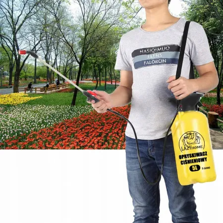OPRYSKIWACZ OGRODOWY CIŚNIENIOWY RĘCZNY 5L LAZYhome REGULOWANA DŁUGA LANCA