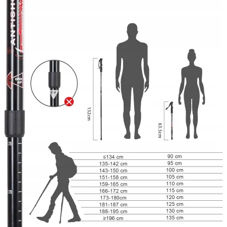 2 X KIJKI DO CHODZENIA NORDIC WALKING KIJE REGULOWANE SKŁADANE TREKKINGOWE