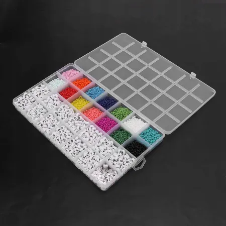 ZESTAW DO ROBIENIA BRANSOLETEK KORALIKI DO BIŻUTERII LITERKI DIY NA PREZENT