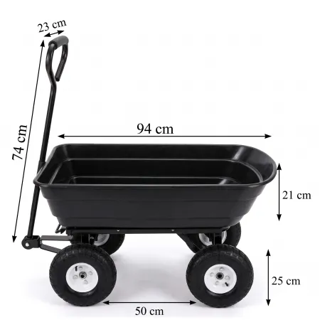 Wózek ogrodowy transportowy taczka ogrodowa przyczepka 300KG wywrotka 75L