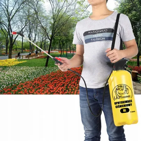 OPRYSKIWACZ OGRODOWY CIŚNIENIOWY RĘCZNY 8L LAZYhome REGULOWANA DŁUGA LANCA